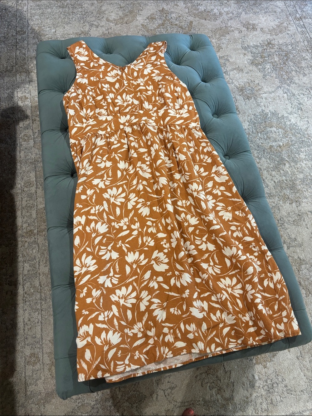 Ann Taylor Factory Rust Floral Midi Dress